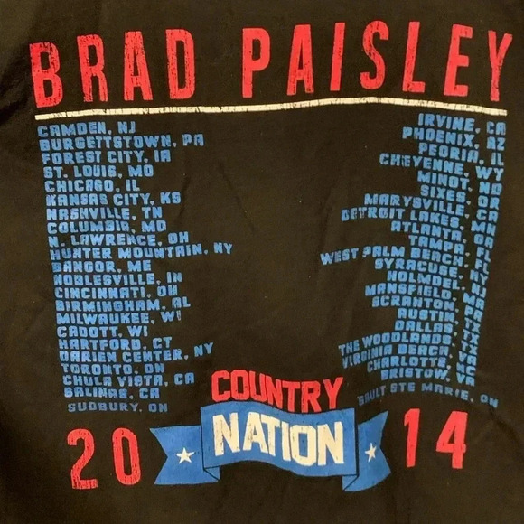 Brad  Paisley 2014’ Country Nation Concert T-Shirt - Picture 4 of 4